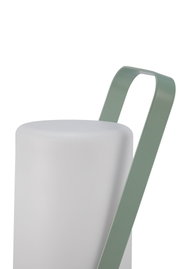 Modern white glass lampshade with green metal handle for LED lighting fixtures