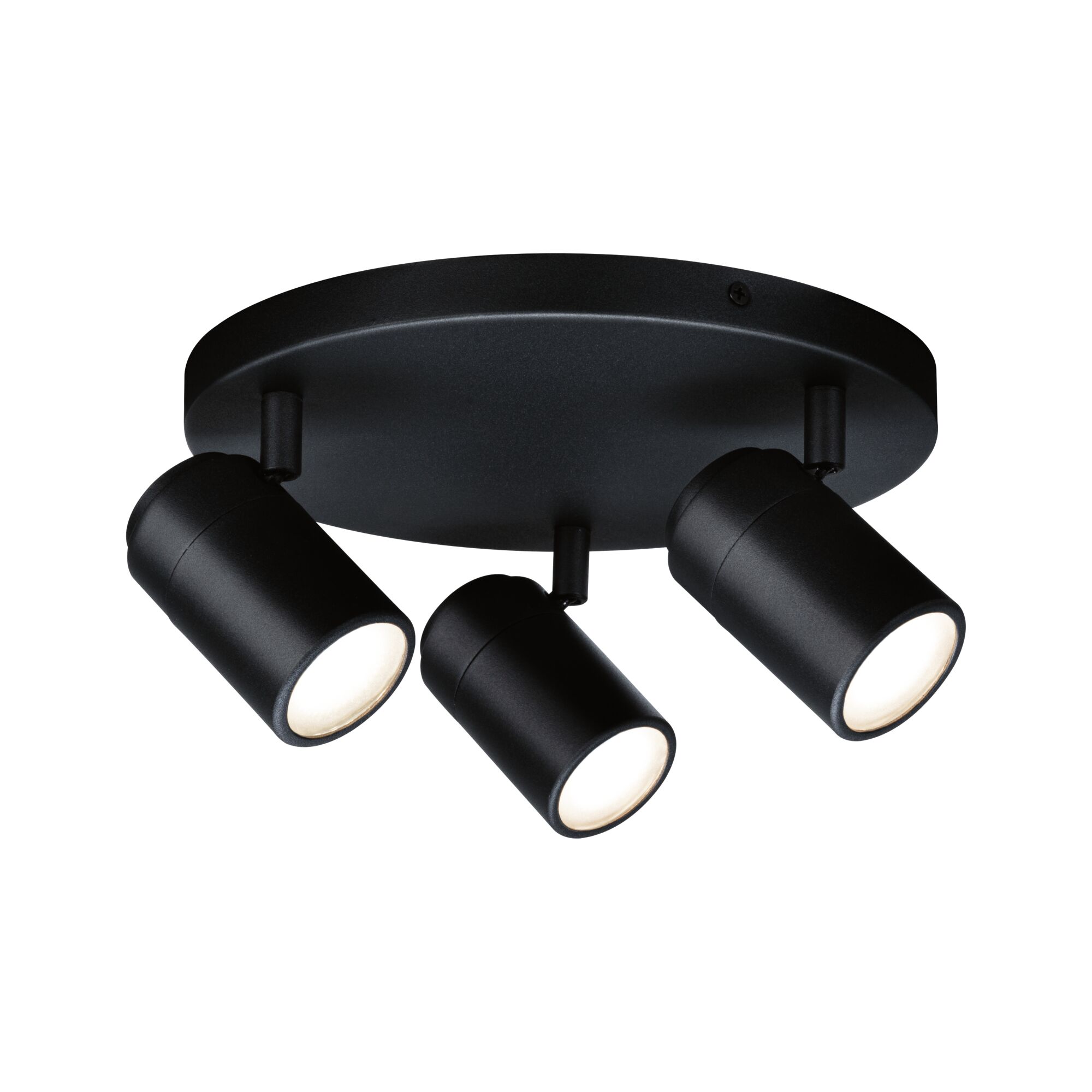 Spotlight Zyli IP44 GU10 230V max. 3x10W gradable Noir mat Plafonnier LED noir en métal avec trois spots orientables pour un éclairage intérieur moderne