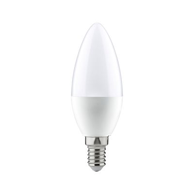 White candle-shaped LED bulb with E14 base for energy-efficient lighting solutions