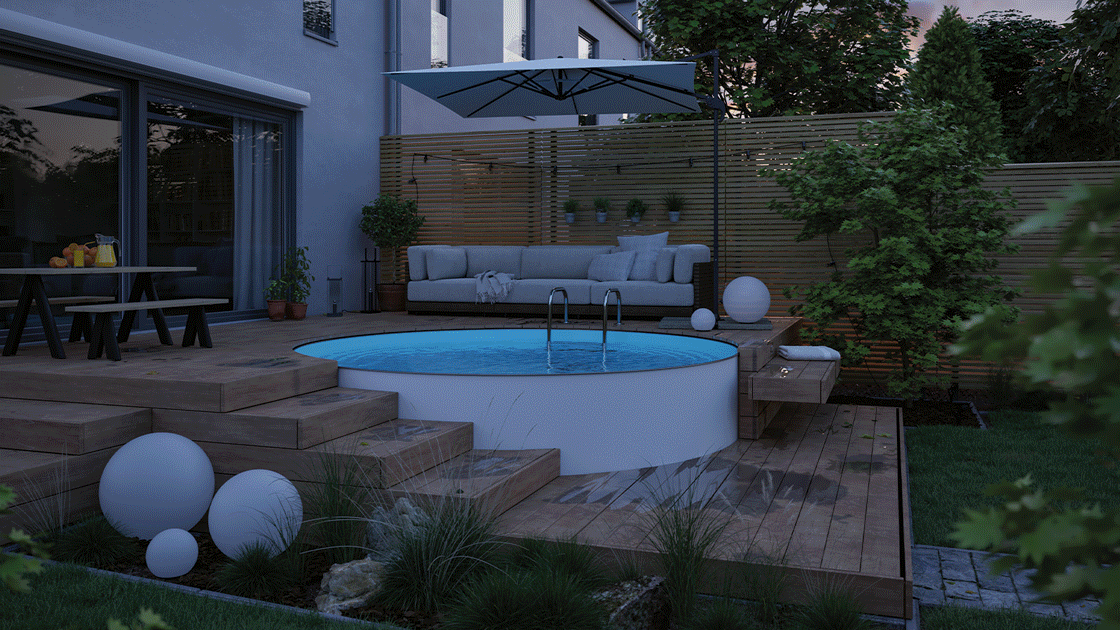 Pool mit Beleuchtung