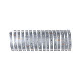 Flexible silver LED strip with warm white LEDs for modern lighting accents and room illumination.
