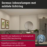 Moderne inbouwlampen met subtiele lichtring in badkamer, IP65 bescherming voor vochtige ruimtes