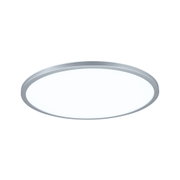 Plafonnier LED rond avec cadre en aluminium argenté et diffuseur blanc pour éclairage moderne
