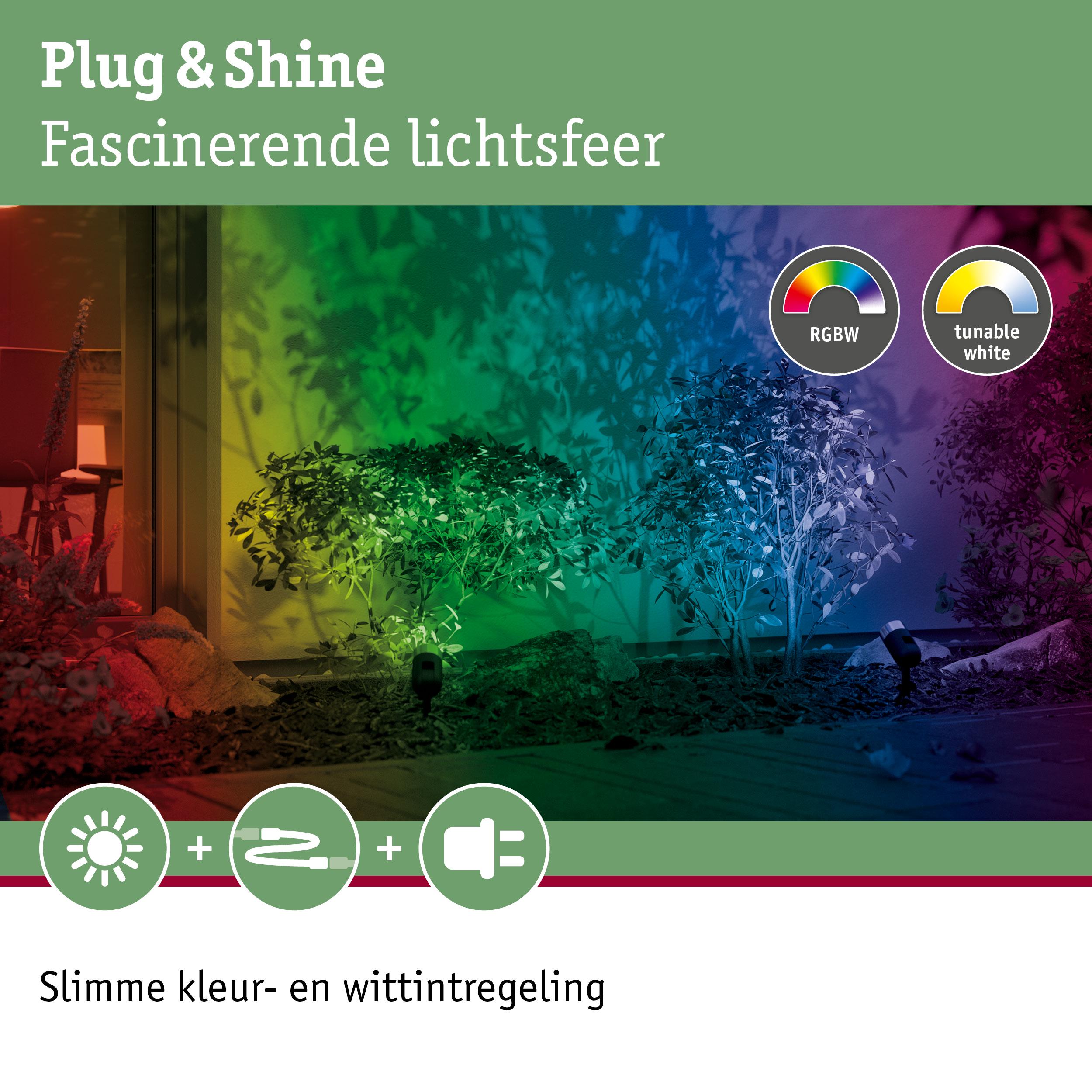 RGBW- en witinstelbare tuinverlichting met slimme kleur- en witregeling voor buitenverlichting