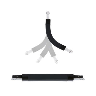 Black flexible LED track light with rotatable metal arm for modern lighting solutions