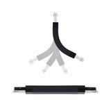 Black flexible LED track light with rotatable metal arm for modern lighting solutions