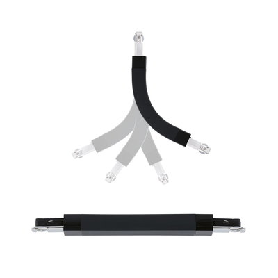 Black flexible LED track light with rotatable metal arm for modern lighting solutions