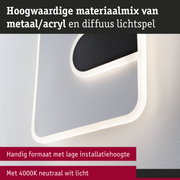 Moderne wandlamp van metaal en acryl in wit met 4000K neutraal wit licht voor woonruimtes