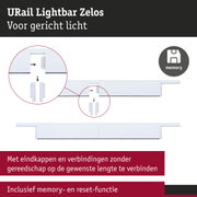 Witte URail Lightbar Zelos railspot met memory- en resetfunctie voor gericht licht
