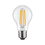LED light bulb with clear glass and yellow filaments, energy-saving lamp for home lighting
