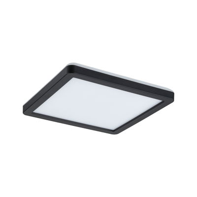 Black square LED ceiling light with white diffuser for modern indoor lighting solutions