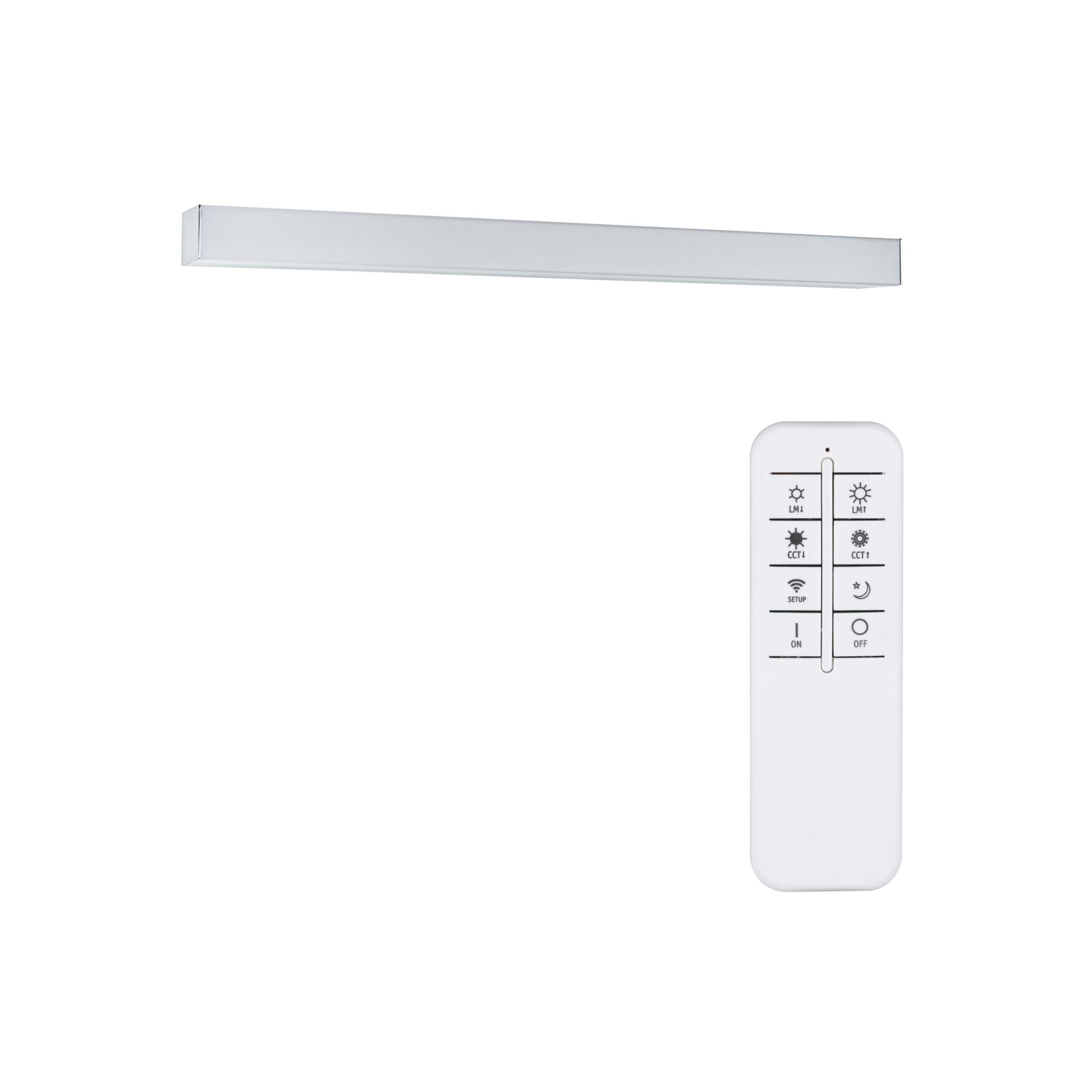 Schlanke weiße LED-Leuchte mit Fernbedienung für dimmbares Licht und Farbtemperatursteuerung
