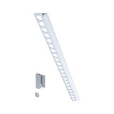 White aluminum LED profile with perforated edge and end caps for LED strip installation