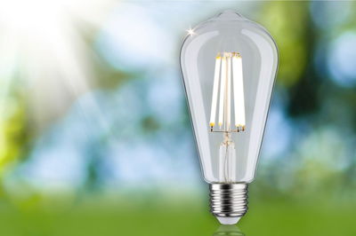 LED filament bulb with clear glass and E27 base for energy-efficient lighting solutions