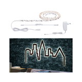 Bande LED blanche avec télécommande et adaptateur, éclairage décoratif skyline pour mur intérieur