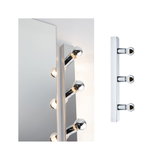 Chrome wall light with three clear bulbs for bathroom mirror illumination