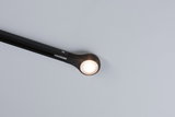 Plafonnier LED noir avec tête ronde en plastique pour éclairage intérieur moderne