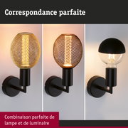 Trois appliques murales noires avec abat-jours en métal et verre, éclairage décoratif moderne