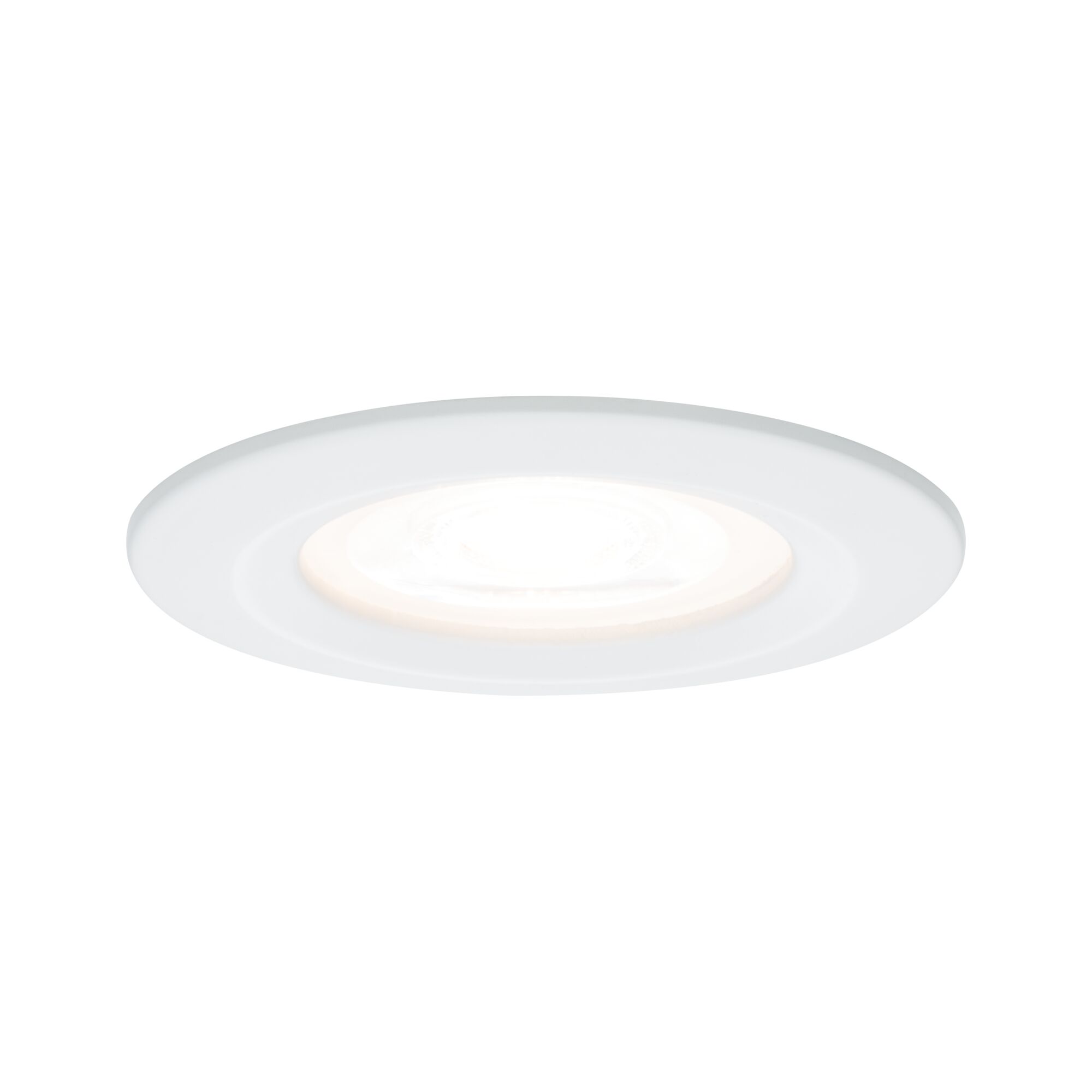 Oświetlenie wpuszczane LED Nova sztywny IP44 okrągły 78mm GU10 6,5W 460lm 230V 2700K Biały mat Round white LED recessed light with warm white illumination for modern home lighting