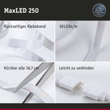MaxLED 250 LED-Lichtband mit rückseitigem Klebeband, schneidbar alle 16,7 cm, weißes flexibles LED-Band