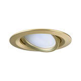 Rund indbygningsspot i guldfarvet metal med hvid diffusor til LED-belysning