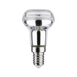 Kleine reflektierende LED-Lampe mit E14-Fassung aus klarem Glas und Metall für energiesparende Beleuchtung