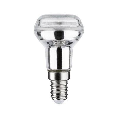 Kleine reflektierende LED-Lampe mit E14-Fassung aus klarem Glas und Metall für energiesparende Beleuchtung