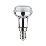 Kleine reflektierende LED-Lampe mit E14-Fassung aus klarem Glas und Metall für energiesparende Beleuchtung