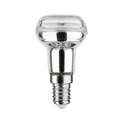 Kleine reflektierende LED-Lampe mit E14-Fassung aus klarem Glas und Metall für energiesparende Beleuchtung
