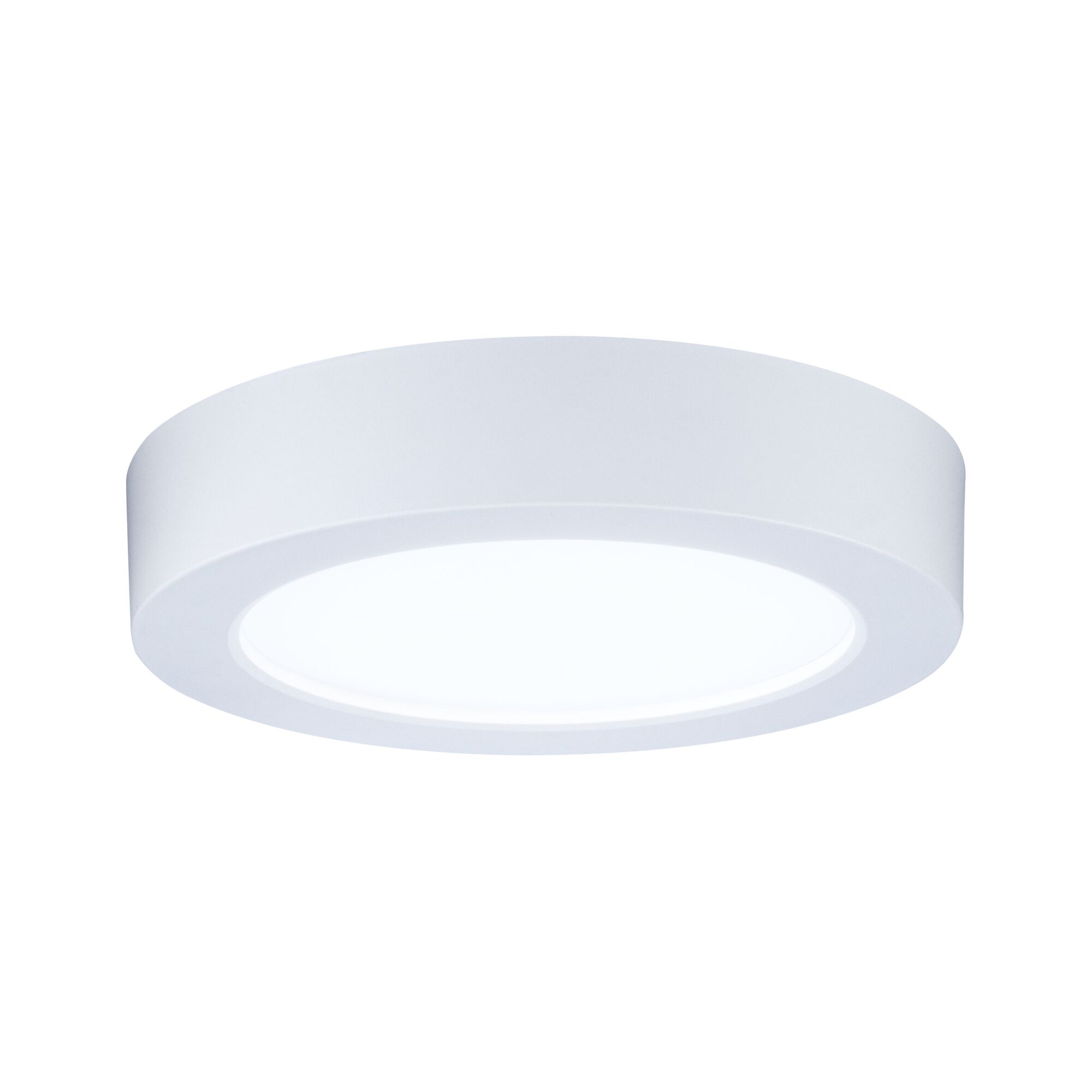 Round white LED ceiling light with matte plastic housing for modern room lighting solutions