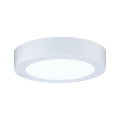 Round white LED ceiling light with matte plastic housing for modern room lighting solutions