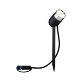 Projecteur de jardin LED noir en métal avec piquet et câble pour éclairage extérieur
