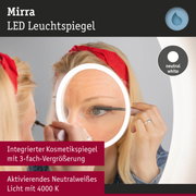 Mirra LED Leuchtspiegel mit integriertem Kosmetikspiegel und 3-fach-Vergrößerung, neutralweißes Licht 4000K