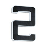 White letter E solar light with black solar panels for energy-saving outdoor lighting