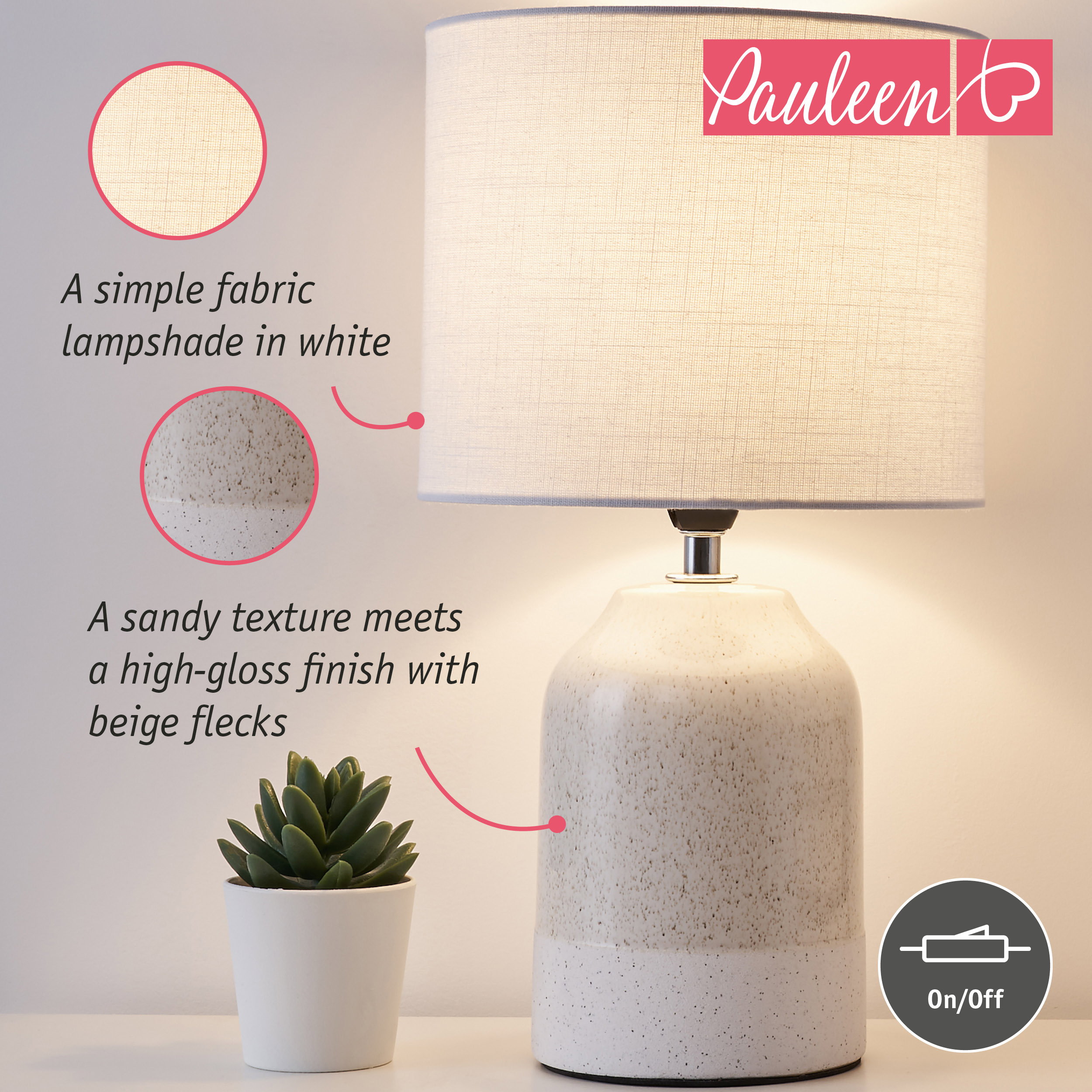 Paulmann Pauleen Table lamp Sandy Glow E14 max. 20W Beige/White