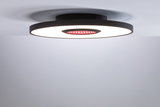 Moderne zwarte LED-plafondlamp met rond ontwerp en rood accent voor stijlvolle verlichting