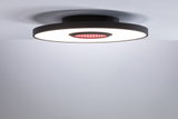 Modern black LED ceiling light with white illumination and red accent for home lighting
