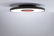 Nowoczesna czarna lampa sufitowa LED z białym światłem i czerwonym akcentem do oświetlenia wnętrz