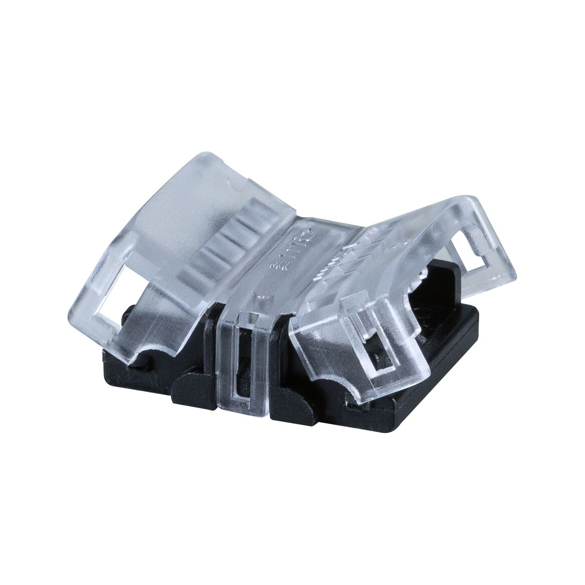 Pro Strip Connector RGBW Quick 17x20mm max. 120W Transparent/Black Small transparent plastic connector with black base for electrical connections and wiring