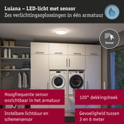 Rond wit Luiana LED-plafondlicht met ingebouwde sensor voor energiezuinige kamerverlichting