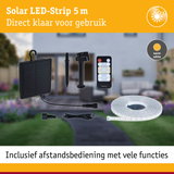 Zonnelamp LED-strip 5 m met afstandsbediening en warm wit licht voor energiezuinige buitenverlichting