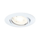 Spot encastré rond en métal blanc avec lumière blanc chaud pour éclairage intérieur moderne
