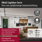 Zwarte URail Lightbar Ceris plafondlamp met 3-staps dimfunctie voor gelijkmatige basisverlichting