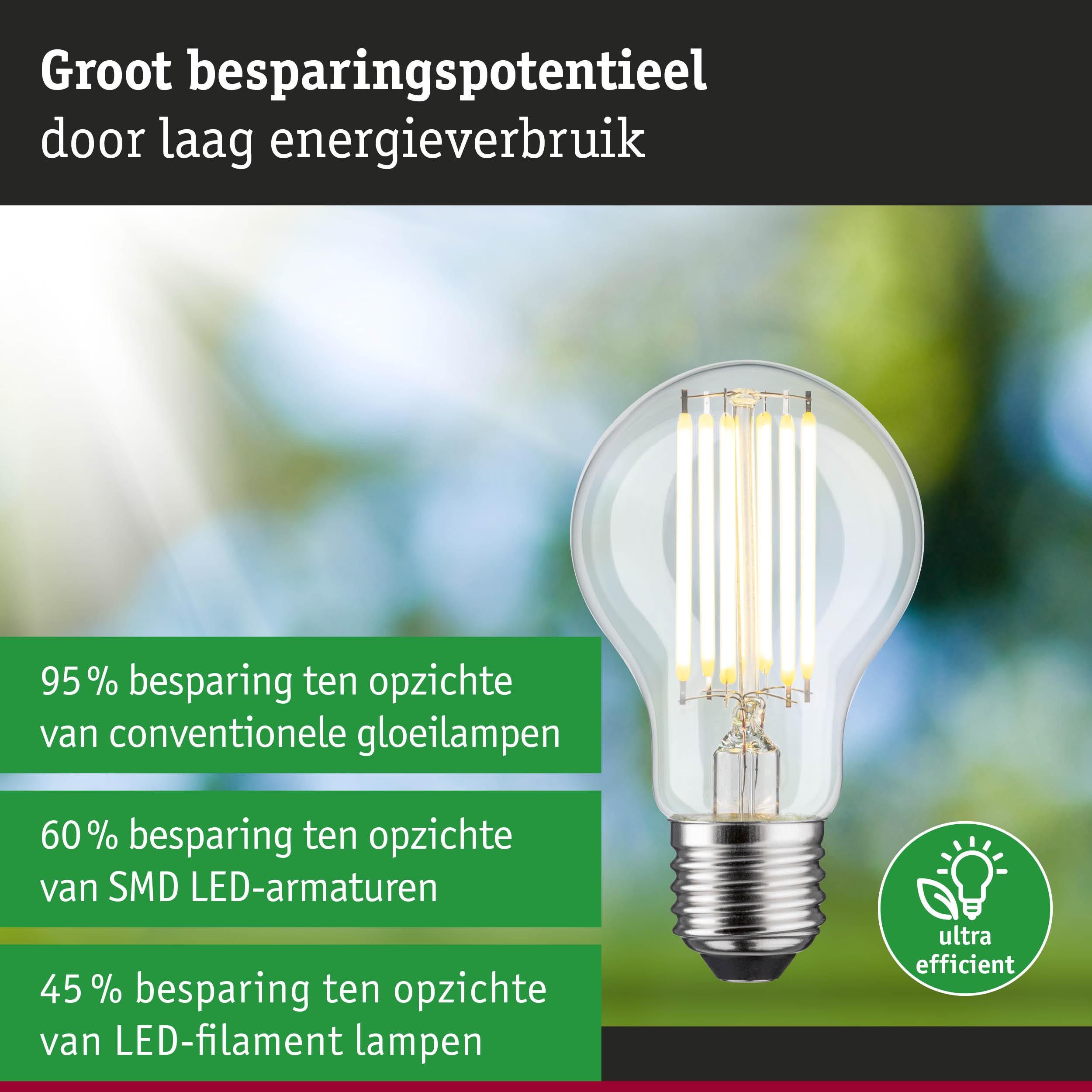 Energiezuinige LED-gloeilamp met helder glas en metalen fitting, ultra-efficiënt met groot besparingspotentieel
