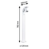 Weißer Außenstrahler aus Metall mit Bewegungsmelder, 782 mm hoch, moderner LED-Gartenstrahler