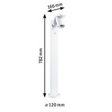Hvid metal udendørs spotlight med bevægelsessensor, 782 mm høj, moderne LED-havelampe