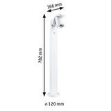 White metal outdoor spotlight with motion sensor, 782 mm tall, modern LED garden light