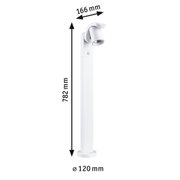 Weißer Außenstrahler aus Metall mit Bewegungsmelder, 782 mm hoch, moderner LED-Gartenstrahler