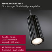 Pendelleuchte Lirena in Schwarz mit GU10-Leuchtmittel und passendem Textilkabel für vielseitige Lichtlösungen