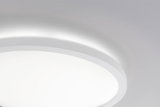 Round white LED ceiling light with indirect glow for modern home ambiance and energy-efficient lighting.